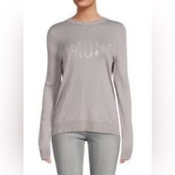 Zadig & Voltaire Gaby Amour grey Sweater with studded bling. NWT. Large - Picture 12 of 12